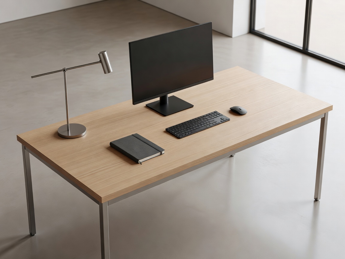 Executive minimal desk workstation workspace setup